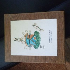 Hopi Signed Decoupage Art Father Spirit Vintage